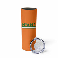 Retro Miami Palm Tree Skinny Tumbler Vintage South Florida Pride Distressed Orange and Green