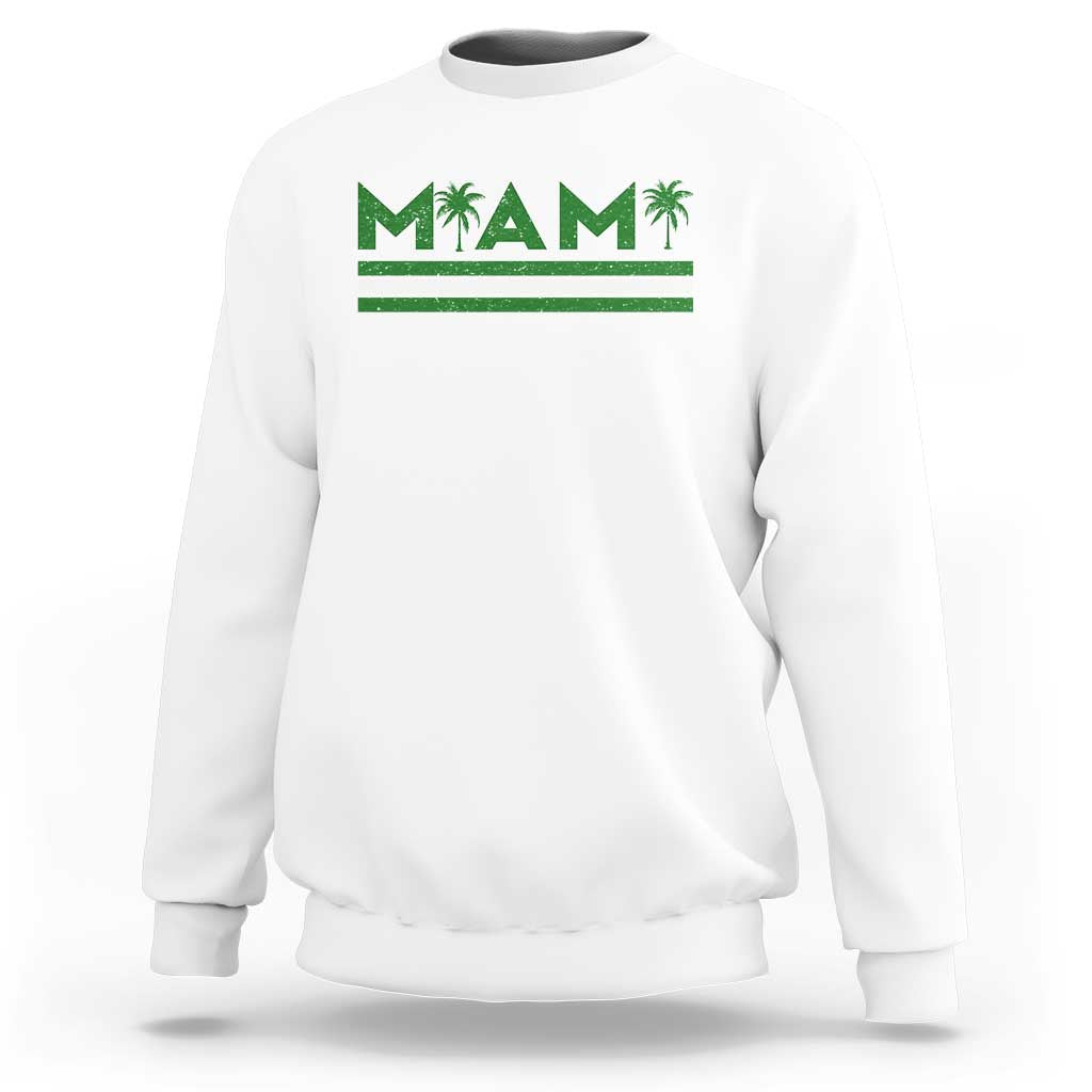 Retro Miami Palm Tree Sweatshirt Vintage South Florida Pride Distressed Orange and Green