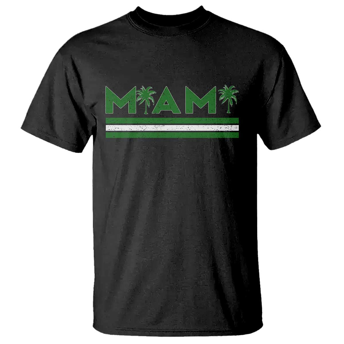 Retro Miami Palm Tree T Shirt Vintage South Florida Pride Distressed Orange and Green
