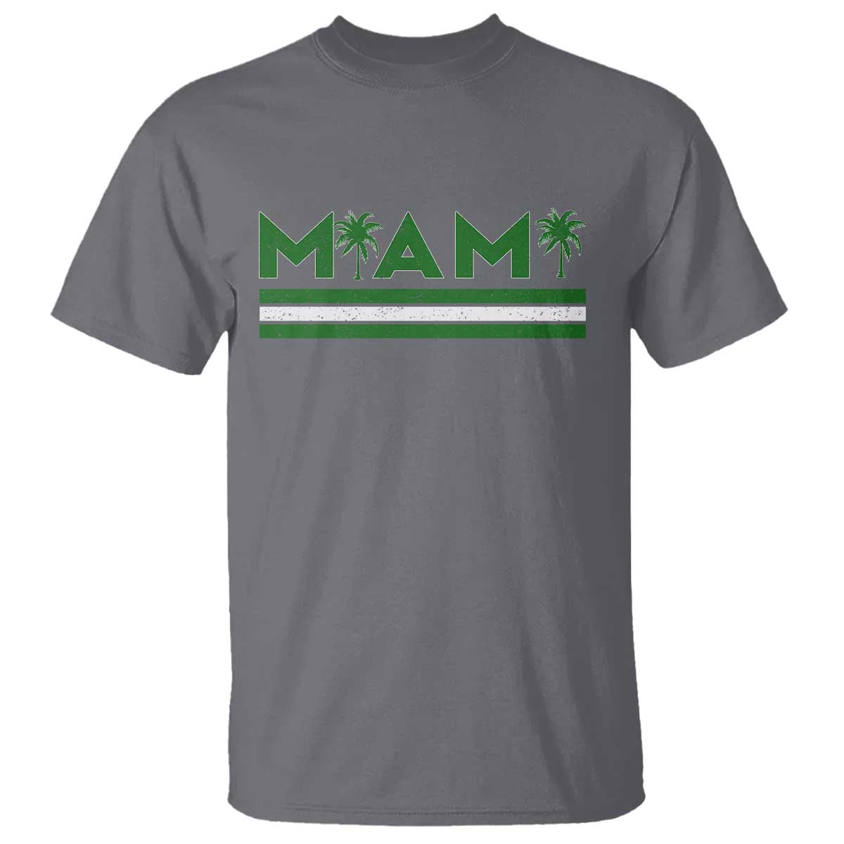 Retro Miami Palm Tree T Shirt Vintage South Florida Pride Distressed Orange and Green