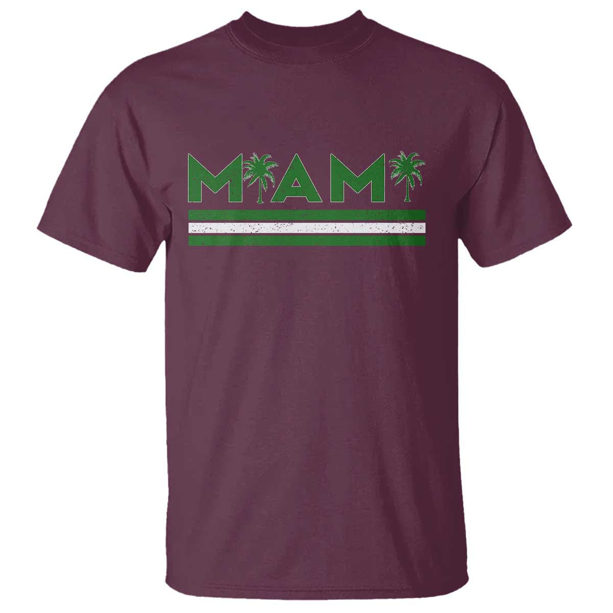 Retro Miami Palm Tree T Shirt Vintage South Florida Pride Distressed Orange and Green
