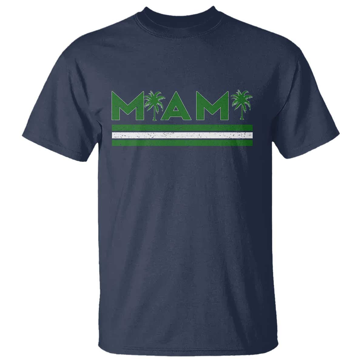 Retro Miami Palm Tree T Shirt Vintage South Florida Pride Distressed Orange and Green