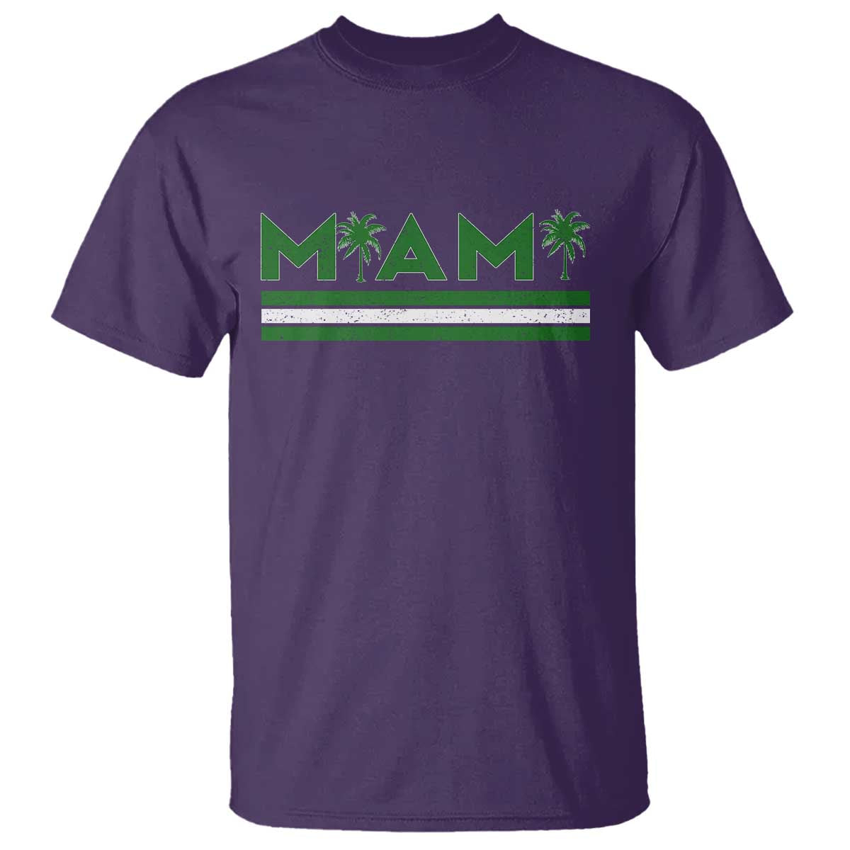 Retro Miami Palm Tree T Shirt Vintage South Florida Pride Distressed Orange and Green