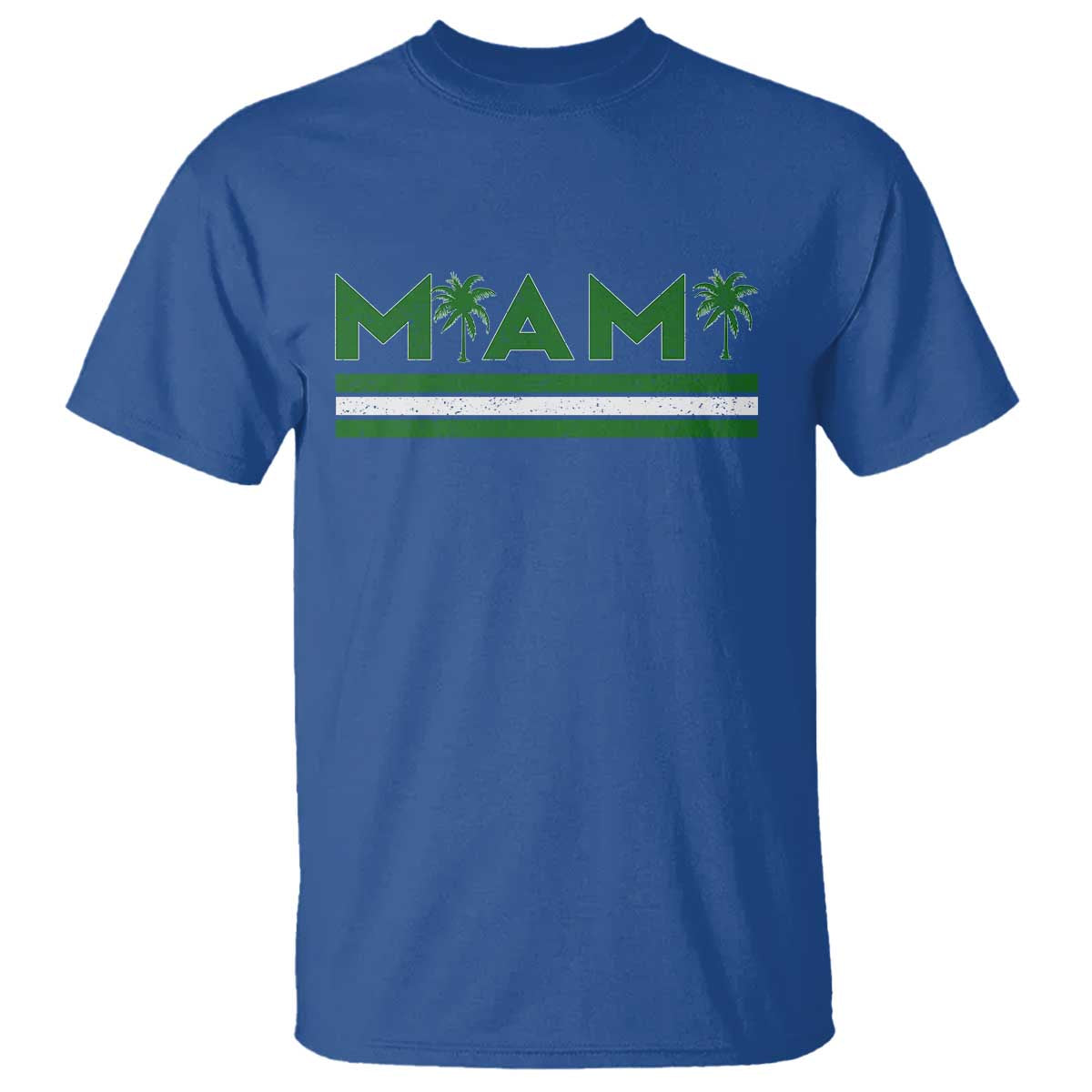 Retro Miami Palm Tree T Shirt Vintage South Florida Pride Distressed Orange and Green