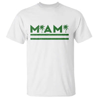 Retro Miami Palm Tree T Shirt Vintage South Florida Pride Distressed Orange and Green