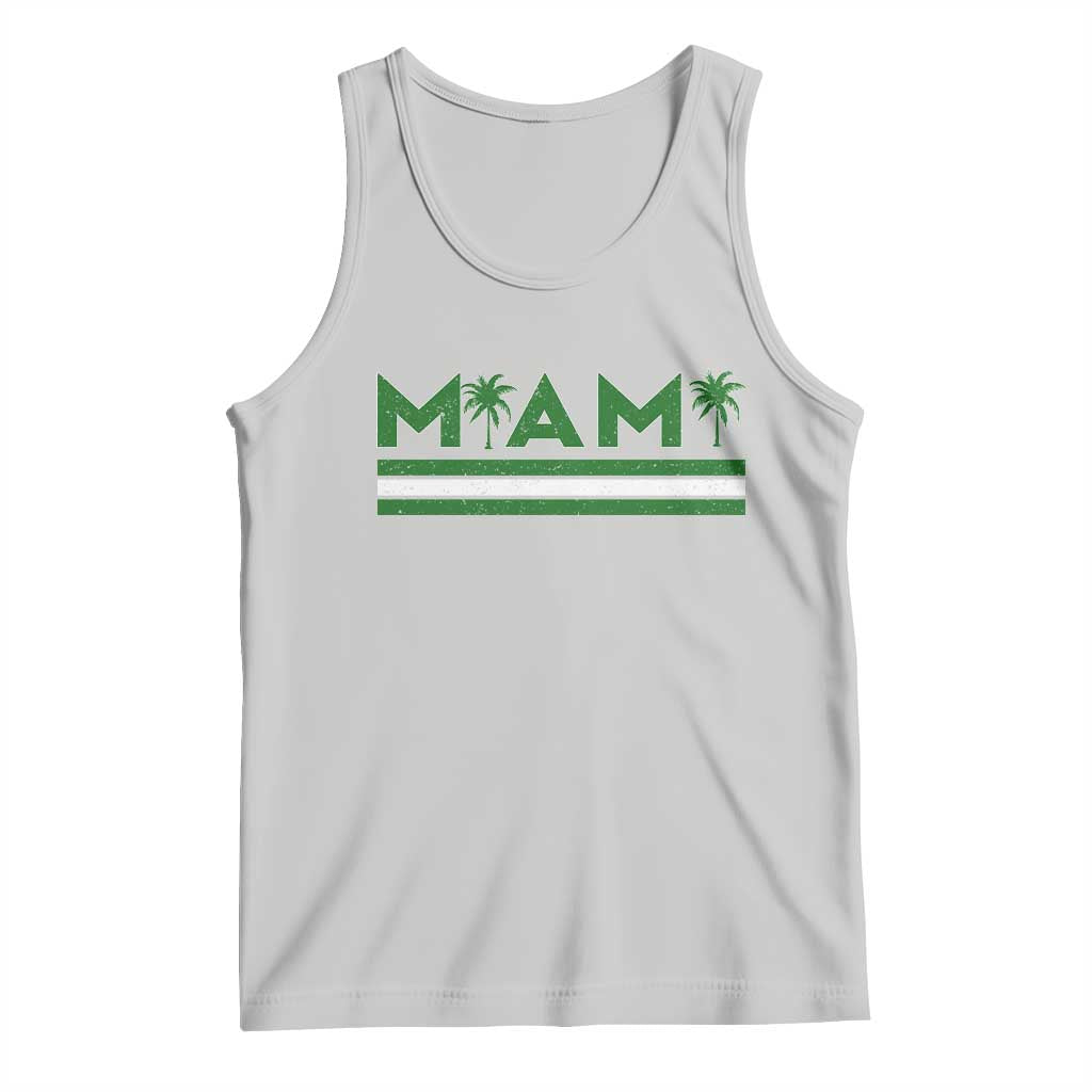 Retro Miami Palm Tree Tank Top Vintage South Florida Pride Distressed Orange and Green