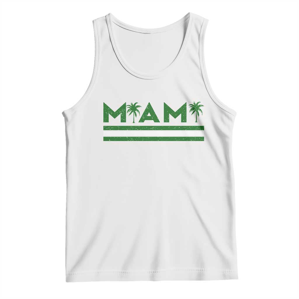 Retro Miami Palm Tree Tank Top Vintage South Florida Pride Distressed Orange and Green