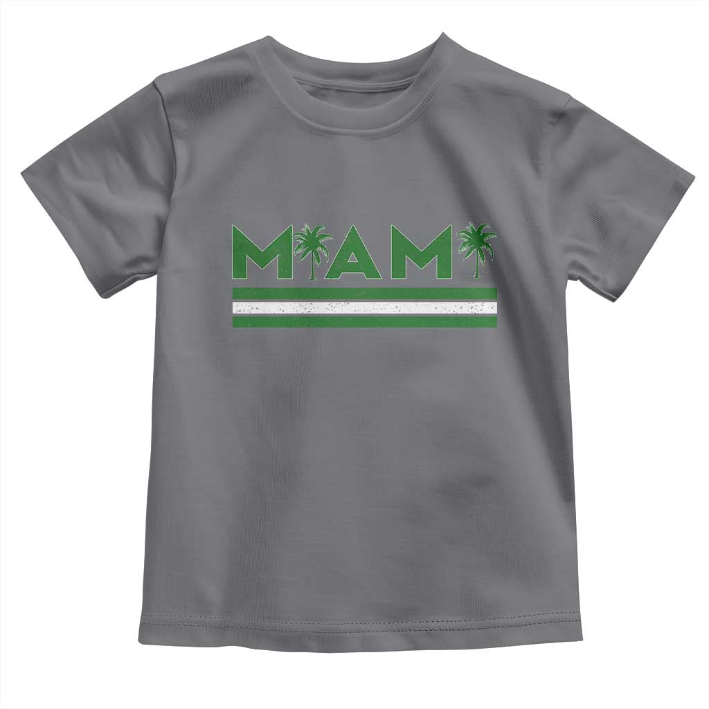 Retro Miami Palm Tree Toddler T Shirt Vintage South Florida Pride Distressed Orange and Green