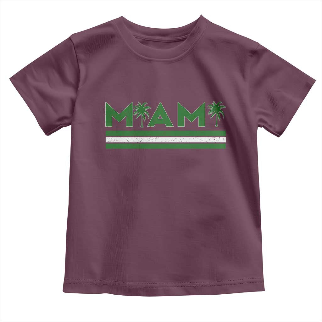 Retro Miami Palm Tree Toddler T Shirt Vintage South Florida Pride Distressed Orange and Green