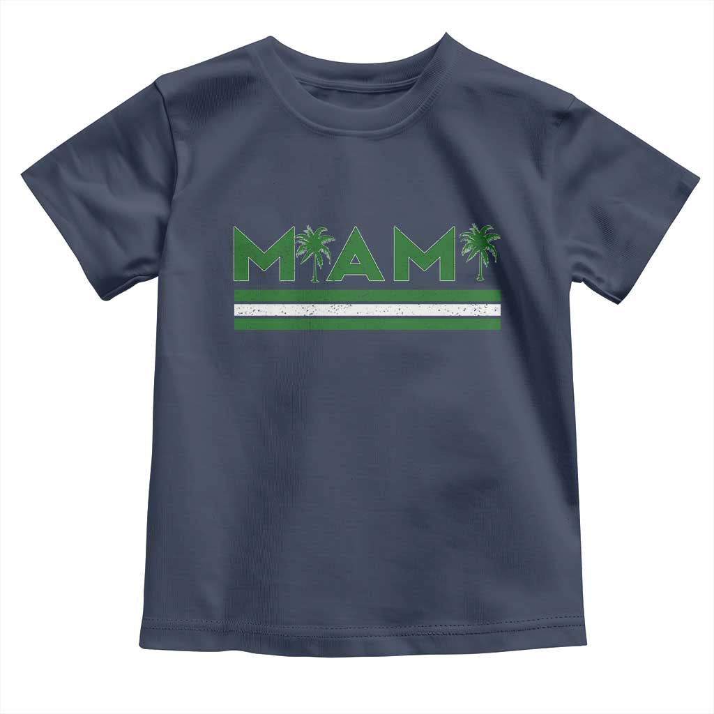 Retro Miami Palm Tree Toddler T Shirt Vintage South Florida Pride Distressed Orange and Green