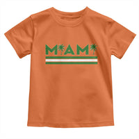 Retro Miami Palm Tree Toddler T Shirt Vintage South Florida Pride Distressed Orange and Green