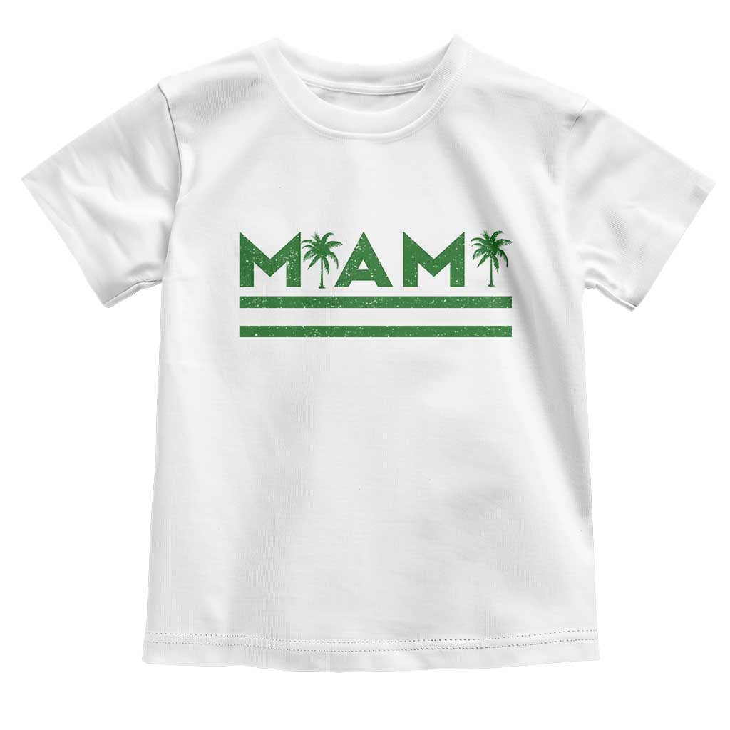 Retro Miami Palm Tree Toddler T Shirt Vintage South Florida Pride Distressed Orange and Green