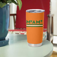 Retro Miami Palm Tree Tumbler Cup Vintage South Florida Pride Distressed Orange and Green