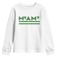 Retro Miami Palm Tree Youth Sweatshirt Vintage South Florida Pride Distressed Orange and Green