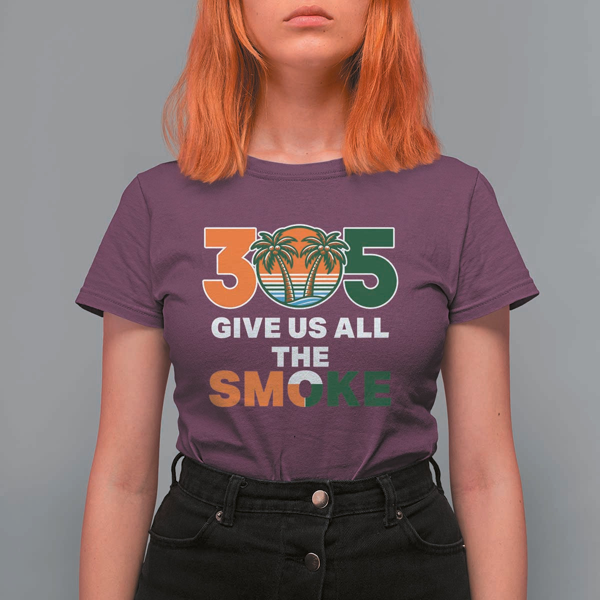 305 Give Us All the Smoke T Shirt For Women Miami Fan South Florida Pride