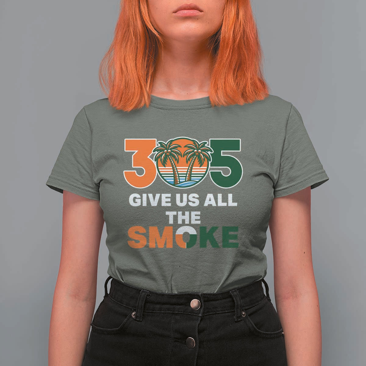 305 Give Us All the Smoke T Shirt For Women Miami Fan South Florida Pride