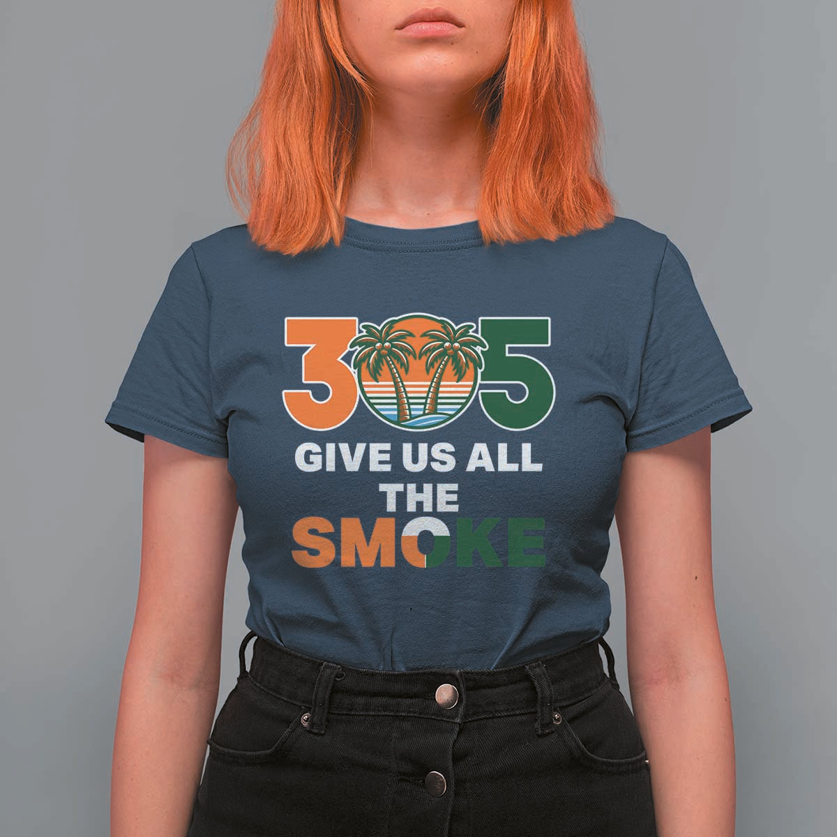 305 Give Us All the Smoke T Shirt For Women Miami Fan South Florida Pride