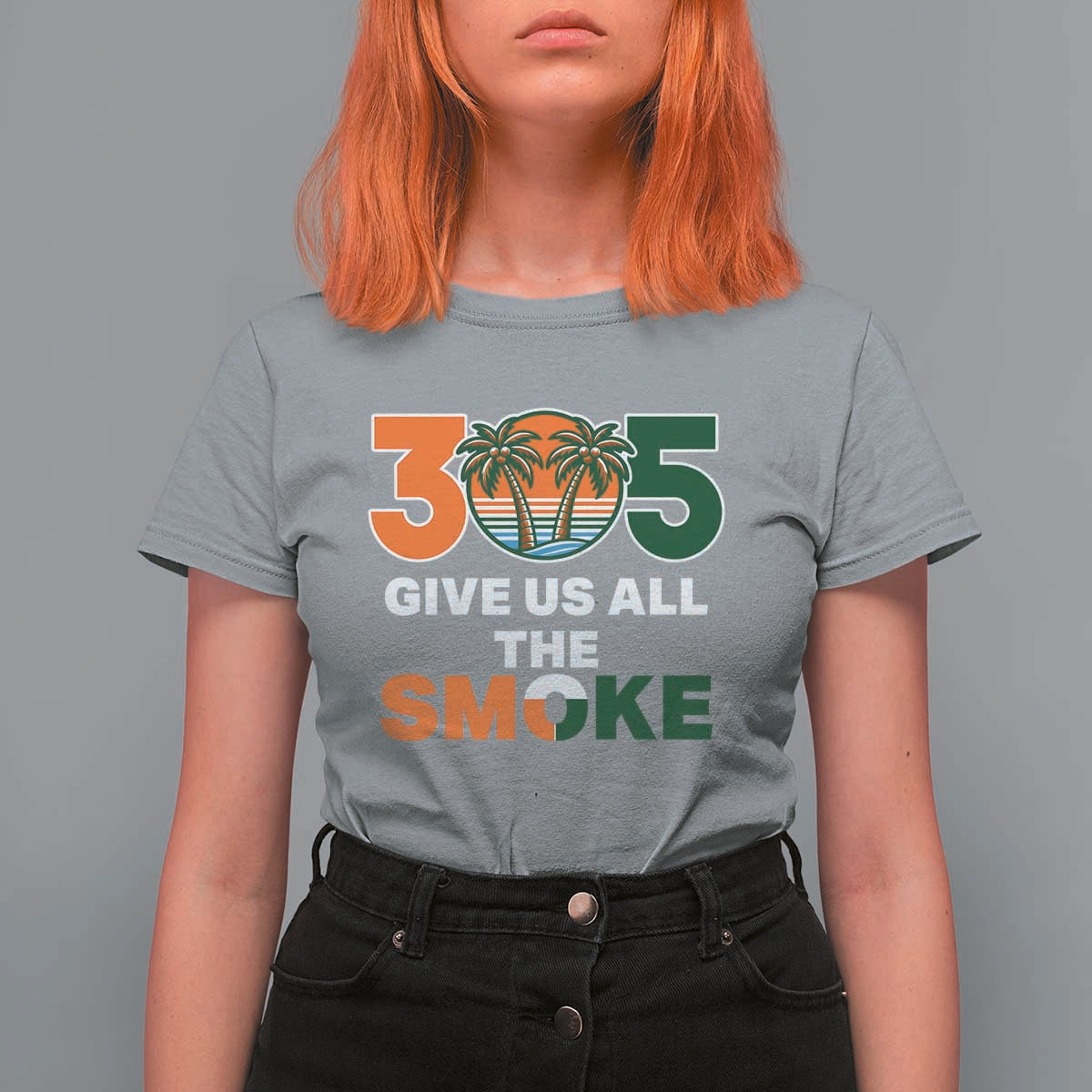 305 Give Us All the Smoke T Shirt For Women Miami Fan South Florida Pride
