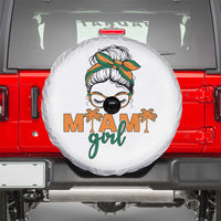 Miami Girl Messy Bun Bandana Spare Tire Cover South Florida Pride Palm Trees