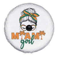 Miami Girl Messy Bun Bandana Spare Tire Cover South Florida Pride Palm Trees