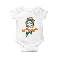 Miami Girl Messy Bun Bandana Baby Onesie South Florida Pride Palm Trees
