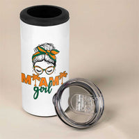 Miami Girl Messy Bun Bandana 4 in 1 Can Cooler Tumbler South Florida Pride Palm Trees