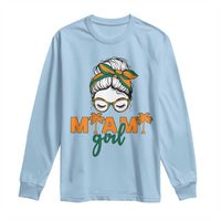 Miami Girl Messy Bun Bandana Long Sleeve Shirt South Florida Pride Palm Trees
