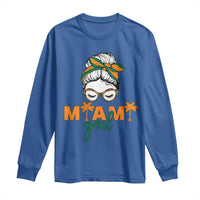 Miami Girl Messy Bun Bandana Long Sleeve Shirt South Florida Pride Palm Trees