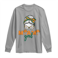 Miami Girl Messy Bun Bandana Long Sleeve Shirt South Florida Pride Palm Trees