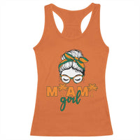 Miami Girl Messy Bun Bandana Racerback Tank Top South Florida Pride Palm Trees