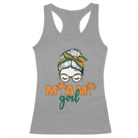 Miami Girl Messy Bun Bandana Racerback Tank Top South Florida Pride Palm Trees