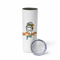 Miami Girl Messy Bun Bandana Skinny Tumbler South Florida Pride Palm Trees