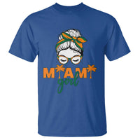 Miami Girl Messy Bun Bandana T Shirt South Florida Pride Palm Trees