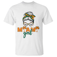 Miami Girl Messy Bun Bandana T Shirt South Florida Pride Palm Trees