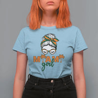 Miami Girl Messy Bun Bandana T Shirt For Women South Florida Pride Palm Trees