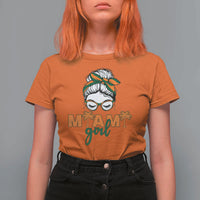 Miami Girl Messy Bun Bandana T Shirt For Women South Florida Pride Palm Trees