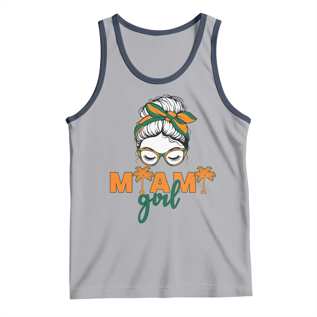 Miami Girl Messy Bun Bandana Tank Top South Florida Pride Palm Trees