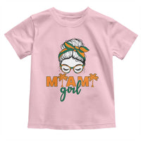 Miami Girl Messy Bun Bandana Toddler T Shirt South Florida Pride Palm Trees