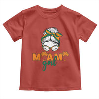 Miami Girl Messy Bun Bandana Toddler T Shirt South Florida Pride Palm Trees