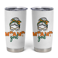 Miami Girl Messy Bun Bandana Tumbler Cup South Florida Pride Palm Trees