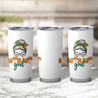 Miami Girl Messy Bun Bandana Tumbler Cup South Florida Pride Palm Trees