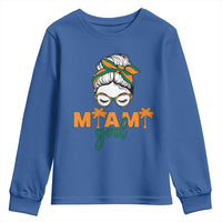 Miami Girl Messy Bun Bandana Youth Sweatshirt South Florida Pride Palm Trees