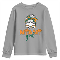 Miami Girl Messy Bun Bandana Youth Sweatshirt South Florida Pride Palm Trees