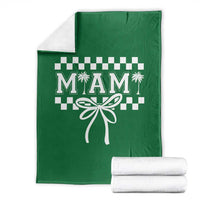 Preppy Miami Bow Aesthetic Throw Blanket Cute Checkered Palm Tree College Girl
