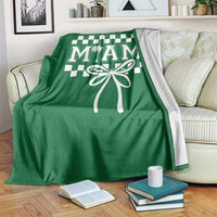 Preppy Miami Bow Aesthetic Throw Blanket Cute Checkered Palm Tree College Girl