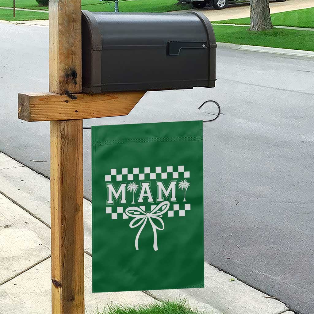 Preppy Miami Bow Aesthetic Garden Flag Cute Checkered Palm Tree College Girl