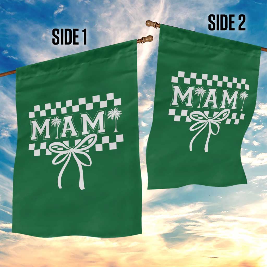 Preppy Miami Bow Aesthetic Garden Flag Cute Checkered Palm Tree College Girl