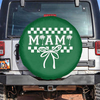 Preppy Miami Bow Aesthetic Spare Tire Cover Cute Checkered Palm Tree College Girl