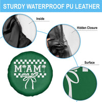 Preppy Miami Bow Aesthetic Spare Tire Cover Cute Checkered Palm Tree College Girl