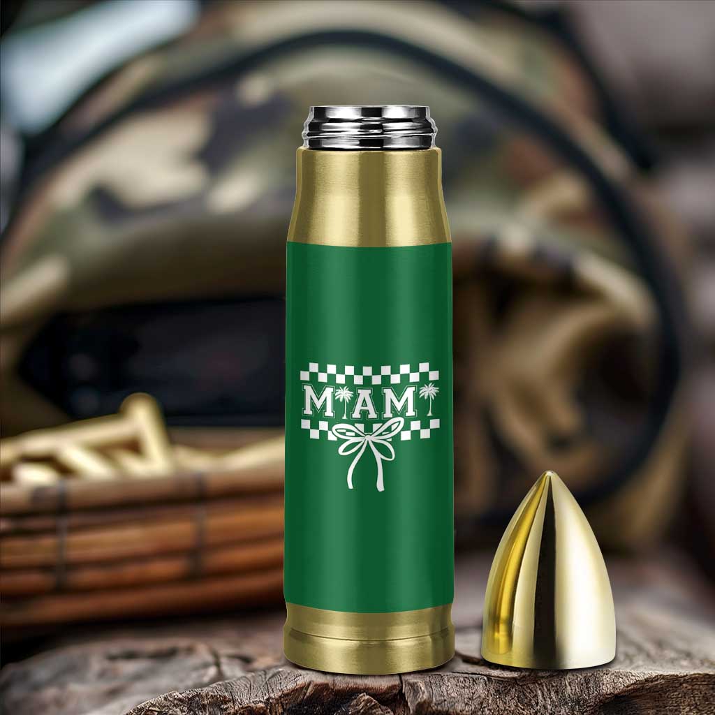 Preppy Miami Bow Aesthetic Bullet Tumbler Cute Checkered Palm Tree College Girl